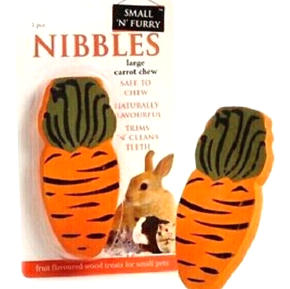 CARROT WOOD CHEW LARGE sharples small n furry animal fruit treat rabbit guinea