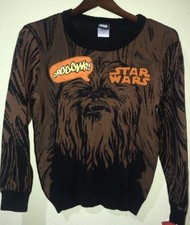 NWT Medium Disney Boys Star Wars Chewbacca Brown Black Sweater Makes Sounds Soft