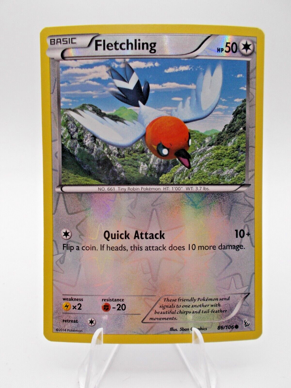 Fletchling 86/106 XY - Flashfire Pokémon TCG Reverse Holo Lightly Played