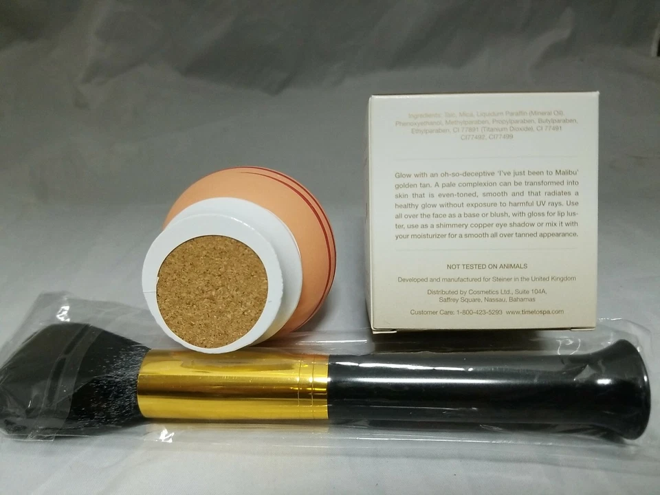 CALIFORNIA SUN GLOW TIME TO SPA Bronzing Powder .353oz /10g POT w/FREE BRUSH NOS - Image 3 of 4