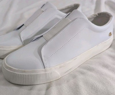 Lauren Ralph Lauren ISLA-SK-ATH White Leather Slip On Shoes Women s Sz 10