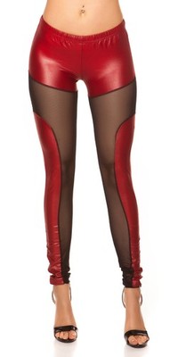 Sexy KouCla Leggings mit Netzstoff bordeaux