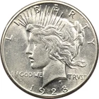 1928 Peace Silver Dollar $1, About Uncirculated AU+