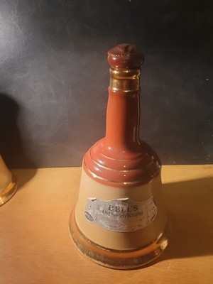 Vintage X 3 Bells Old Scotch Whisky Bell Shape Ceramic Bottles