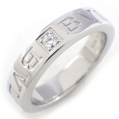 BVLGARI Ring B-zero1 Essential Band 339982 Double Logo 1P Diamant 750WG US4,75