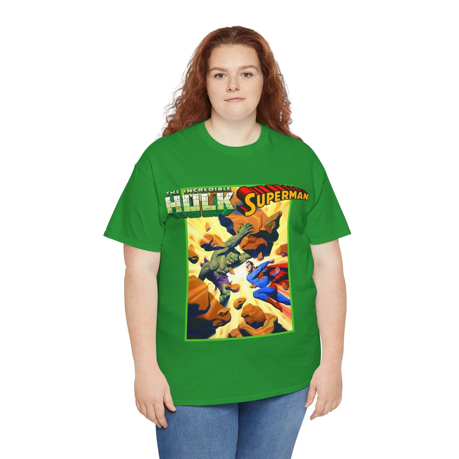 Hulk Vs Superman T-Shirt - Steve Rude Art - DC Comics & Marvel 90s Crossover