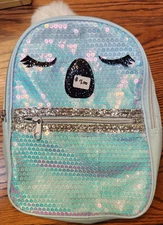 Old East Main Co. Adorable Kids Aqua Sequins Glitter Small Backpack New With Tag