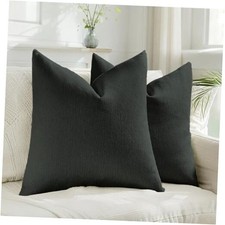 Throw Pillow Covers 18x18 Inch Set of 2,Boho 18" x 18" Pack of 2 Black
