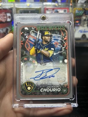 2024 Topps Holiday - Mega Box Autographs Jackson Chourio Glitter /25 PSA 10