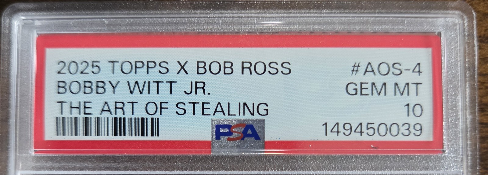2025 Topps X Bob Ross - The Art of Stealing Bobby Witt Jr. #AOS-4 PSA 10 view 3