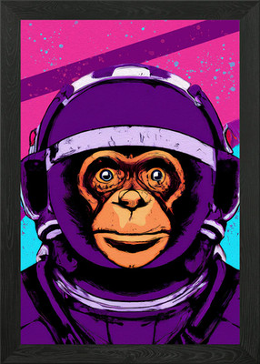 Space Monkey Gerahmtes Wandbild Poster Leinwanddruck Bild