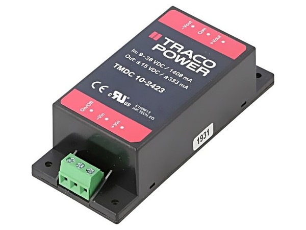 Tmdc 10-2423 Wandler: Dc/Dc 10W Ueing: 9-36VDC Uausg: 15VDC Uausg2: -15VDC Traco-image
