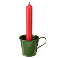 Stabkerzenhalter Tasse DunkelgrüN Tischdeko Weihnachten 6Er Set, 6 StüCk