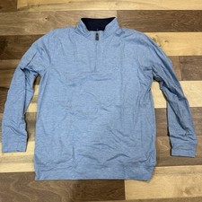 Tailorbyrd Collection Mens Pullover Shirt 1/4 Zip Size L Blue