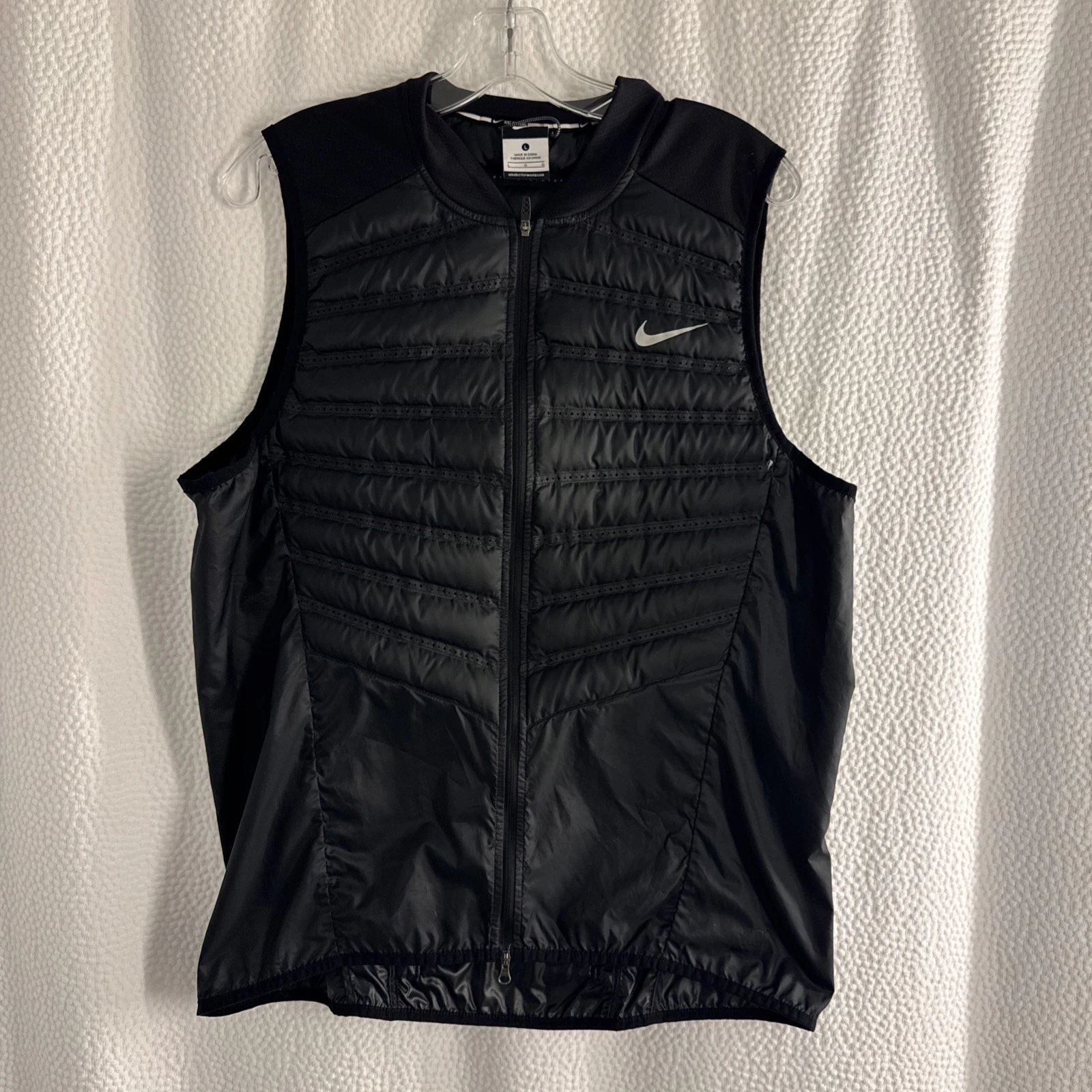 Nike Men’s Aeroloft 800 Down Puffer Vest Large Black Running Insulated Zip
Opens in a new window or