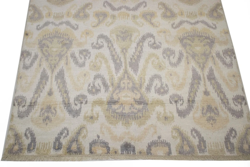 Alfombra oriental moderna anudada a mano de seda viscosa contemporánea envejecida 6X9 Foto 3 de 4