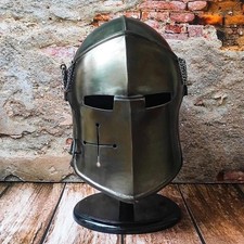 Medieval Barbute Helmet Wearable Steel Knight Armor LARP Roleplay Reenactment