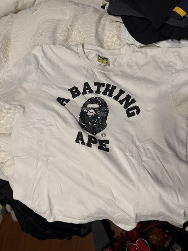 A BATHING APE atmos Bape A Bathing Ape G-Snk College Tee White Large