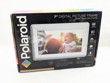 Polaroid 7" Digital Photo Frame Silver Textured Metal 