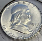 1952 Franklin Silver Half Dollar - Proof.  Frosty Uncirculated