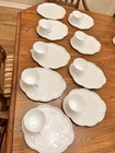 Colony Harvest Milk Glass Snack Plate/ Punch Cup - Set Of 8 - Vintage