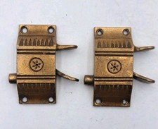 Antique Eastlake Door Window Latch Locks Old Vintage Latch Brass Hardware Pair