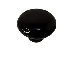 Lot of 10 Black Round Cabinet Knobs w/ Screws - Drawer Pull Handles Hardware