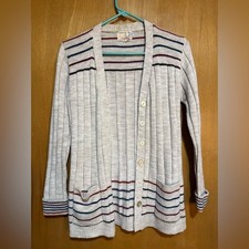    Vintage 70s/80s Striped Knit Cardigan   Grandpa Chic