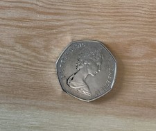 1976 Britannia 50p Fifty New Pence Coin Hunt Large Old Style