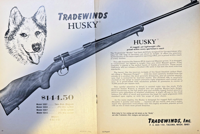 #ad 1968 Magazine Advertisement Tradewinds Husky Rifle Model 5001 Model 5004 $15.99
