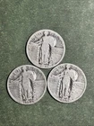 3-different Standing Liberty Quarters 90% Silver