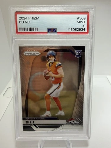 2024 Panini Prizm Rookie Bo Nix #5  (RC)  PSA 9