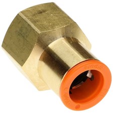Smc Kq2f13-37A Push-Fit Adapter Fitting, Push-To-Connect X Fnpt, 1/2 In Tube