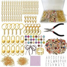 406Pcs Keychain Making Kit, DIY Bag Charms Jewelry Making Supplies with Key C...