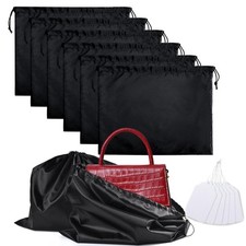 6 Pack Purse Dust Bags Large Silk Drawstring Bag Cover for Black-6pcs