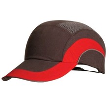 JSP Hardcap™ A1+ Bump Cap - 7cm Peak - Grey / Red Size 53-63cm