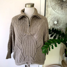 DKNY Jeans cotton blend beige oversized sweater size S