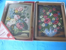 2x Balina Gobelin Stickbilder mit Echtholzrahmen, kompl. Zubeh&ouml;r -selber sticken