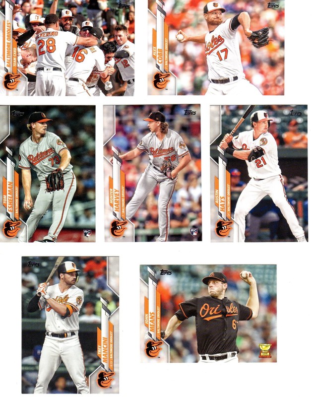 2020 Topps BALTIMORE ORIOLES Team Set (12 cards)