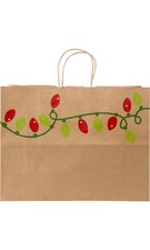 SSWBasics Large Holiday Lights Paper Shopping Bags 16"x 6"x 12 1/2"- Case