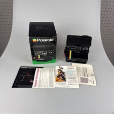 Polaroid One Step 600 Instant Film Land Camera Black Rainbow With Original Box