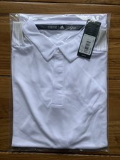 BRAND NEW Adidas Men's Team Iconic Polo Shirt WHITE with ONIX SIZE LARGE 1799A