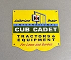 VINTAGE 12” CUB CADET MOWER TRACTOR PORCELAIN SIGN CAR GAS OIL TRUCK MOTORCYCLE