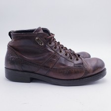 Stivali da combattimento militari OXS Frank alla caviglia in pelle marrone stringati da donna taglia 38 US 8