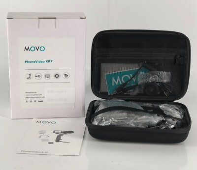 Movo Vlog Kit V7 YouTube Starter Kit with Grip Stereo Microphone Light Remote