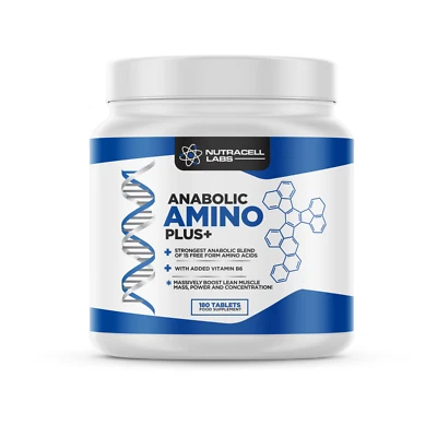 NUTRACELL LABS ANABOLIC AMINO PLUS+ STRONGEST LEGAL ESSENTIAL AMINO ACID + BCAA - 180 TABLETS