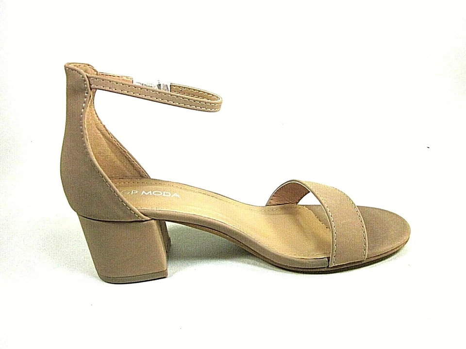 Top Moda Darcie-1 Taupe Women's Strappy Chunky Block Heels US Size 6.5 New - Image 3 of 4