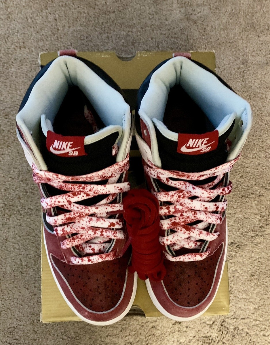 NIKE DUNK HIGH PRO SB JASON VOORHEES BLACK DEEP RED WHITE