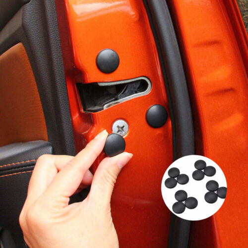 12 Black Car Auto Interior Door Lock Screw Protector Cover Cap Trim Universal  - Picture 1 of 10