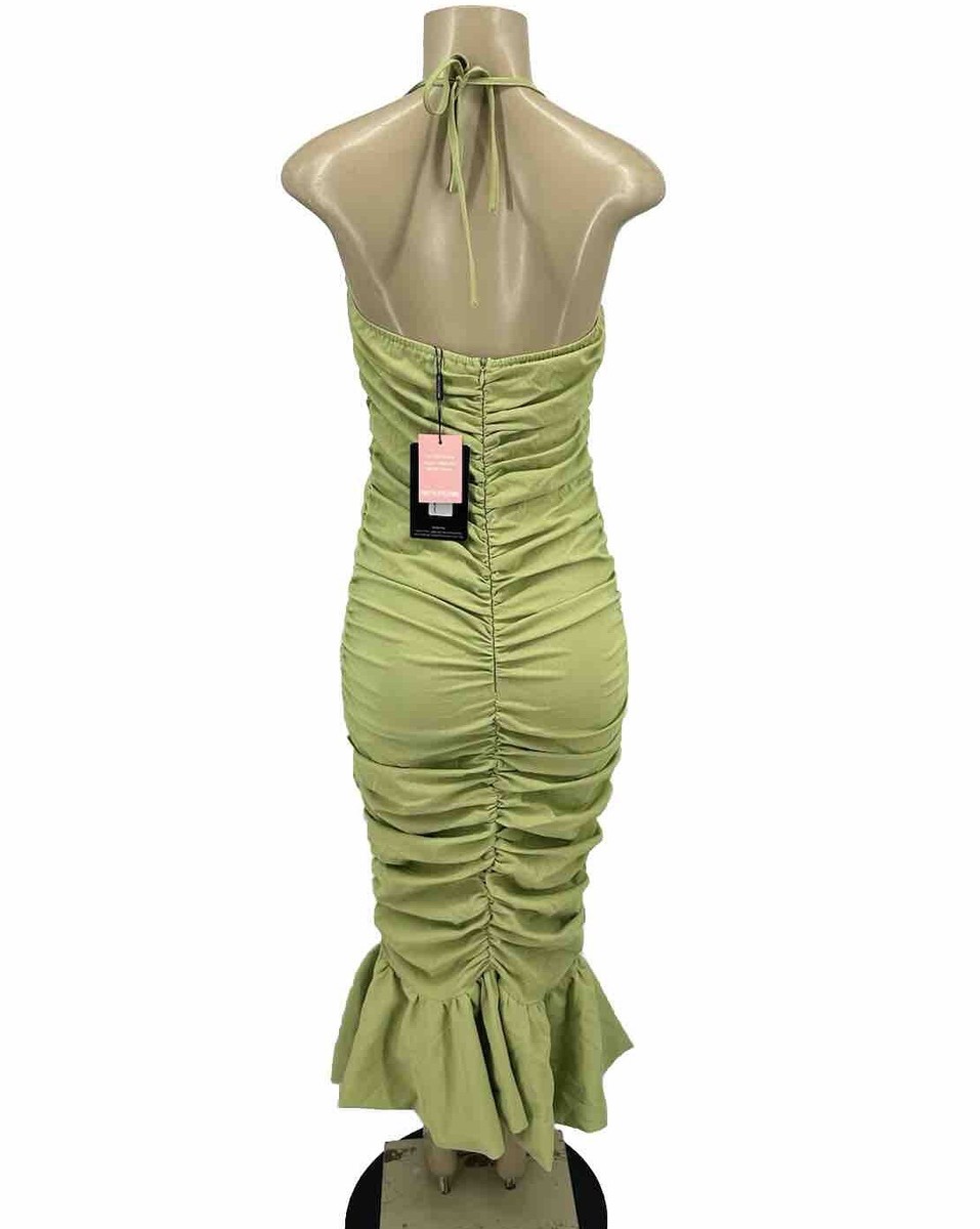 NEW PRETTY LITTLE THING Size 6 Sage Green Ruched Fishtail Hem Midaxi Dress KA1 | eBay NEW PRETTY LITTLE THING Size 6 Sage Green Ruched Fishtail Hem Midaxi Dress KA1 | eBay